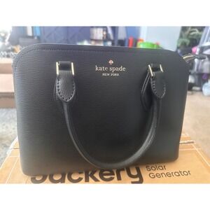 Kate Spade New York Black Pebbled Leather Satchel Handbag Gold Hardware